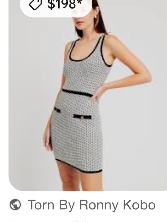 Torn by Ronny Kobo Dresses & Skirts - Torn By Ronny Kobo Lyra Black & White Knit Tank Dress